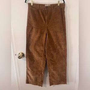 Everlane The Corduroy Wide Leg Pant Trouser Brown High Rise Size 8